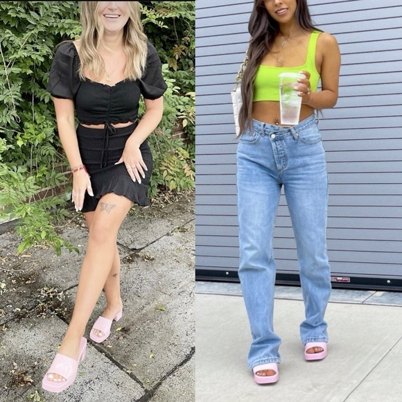 Beige Jelly Block Heels - Picture 9 of 12